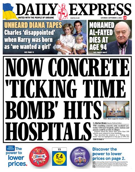 Daily Express Front Page 2nd Of September 2023 Tomorrows Papers Today