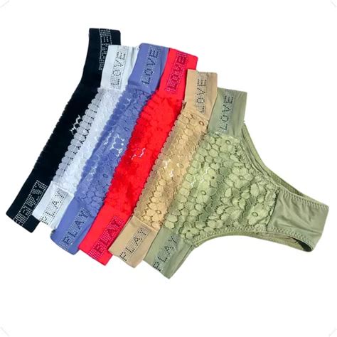 Kit Calcinha Renda Strass Love Play Tanga Premium Mercadolivre