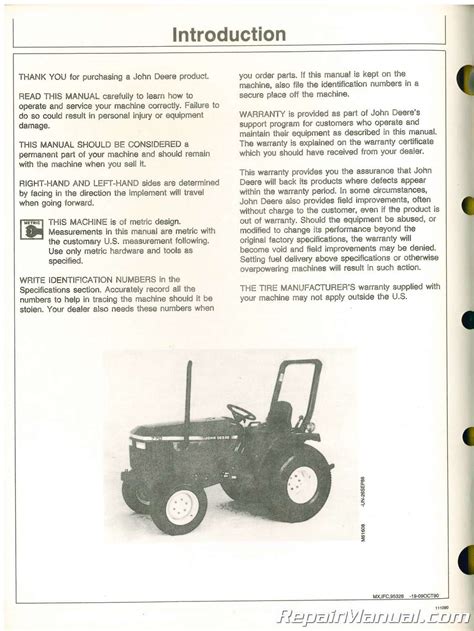 Used John Deere And Tractor Operators Manual