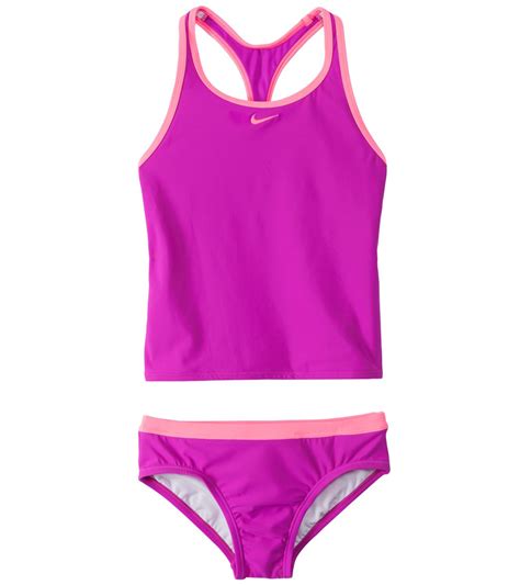 Nike Girls Core Solid Racerback Tankini Two Piece Set 7yrs 14yrs At