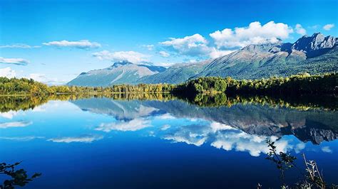 Reflections Lake Anchorage Alaska Water Reflections Clouds