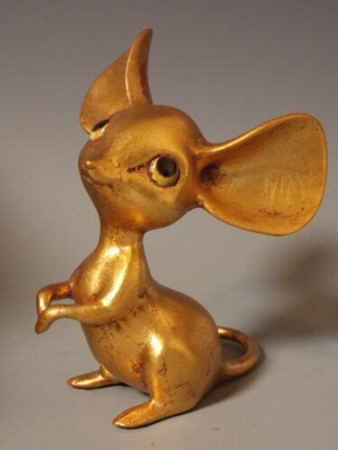 VINTAGE ANTHONY FREEMAN MCFARLIN GOLD LEAF MCM Calfornia POTTERY MOUSE