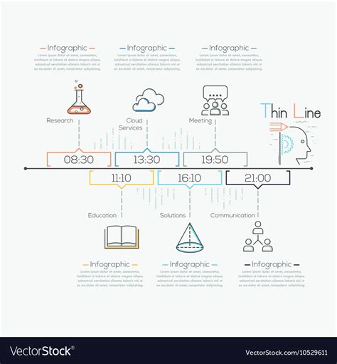 Thin Line Minimal Arrow Business Cycle Template Vector Image