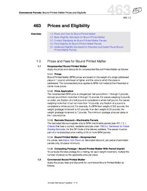 Fillable Online DMM 463 Bound Printed Matter Prices And Eligibility For