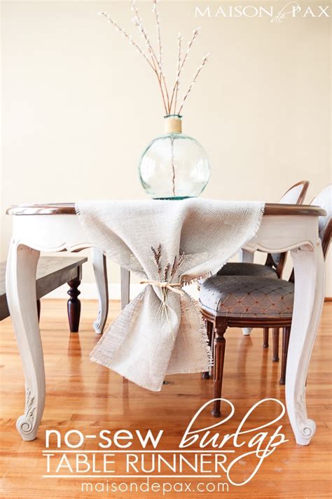 Diy No Sew Burlap Table Runner