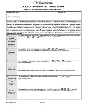 Fillable Online Oasas Ny Local Governmental Unit Review Report Ppd