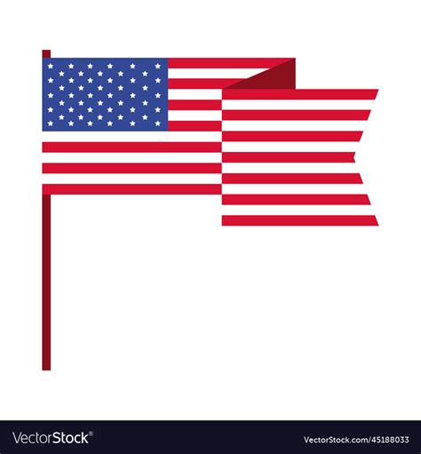 Us Flag In Pole Royalty Free Vector Image VectorStock