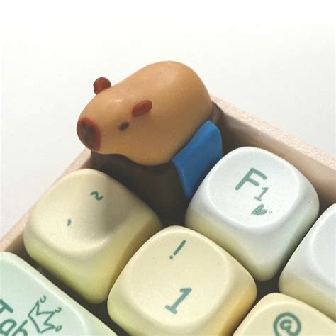 Echome Custom Cute Capybara Keycaps Soft Pottery Keycap Handmade 3d Anime Key Caps For