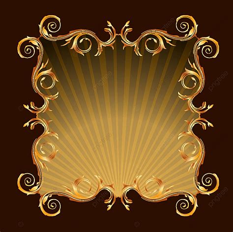 Marco Floral De Oro Vintage Vector Png Vector Falso Rayos Png Y