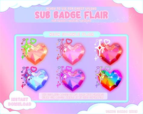 Neon Sparkles Twitch Sub Badge Flair Bit Badges Etsy