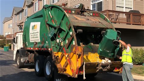 Waste Management Mack Le Rear Loader Garbage Truck Packing Trash Youtube