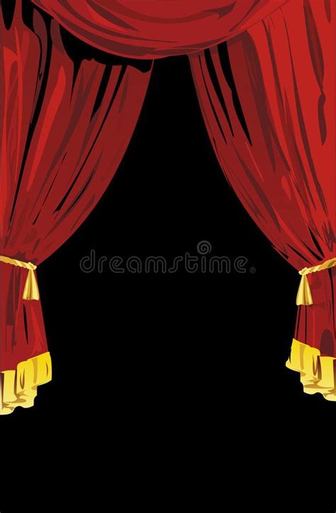 Open Red Theatrical Curtains