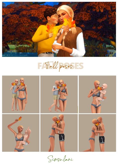 294 Pose Pack Fall Poses Mods Poses Mysims4mods