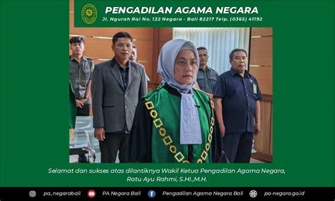 Selamat Dan Sukses Atas Dilantiknya Wakil Ketua Pengadilan Agama Negara