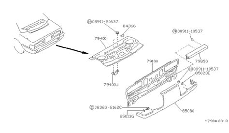 Rear Back Panel Fitting 1990 Nissan Stanza