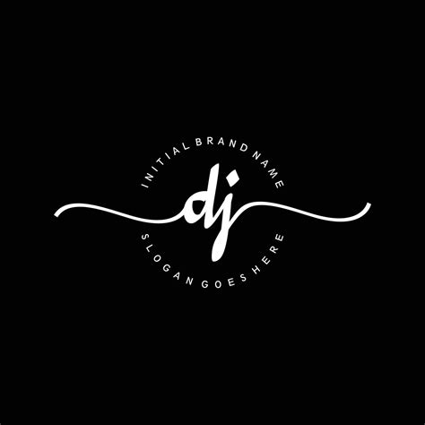 Initial DJ handwriting logo template vector 13172277 Vector Art at Vecteezy