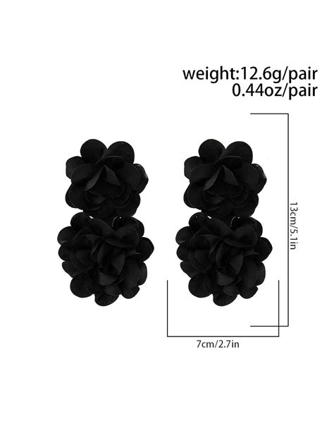 1 Pair Elegant Fashion Fabric Flower Earrings Glamorous Accessory For