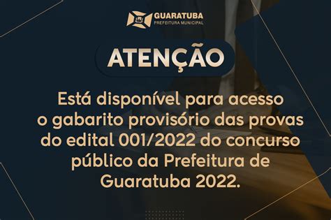 Prefeitura Divulga Gabarito Provisório Das Provas Do Edital 0012022 Do