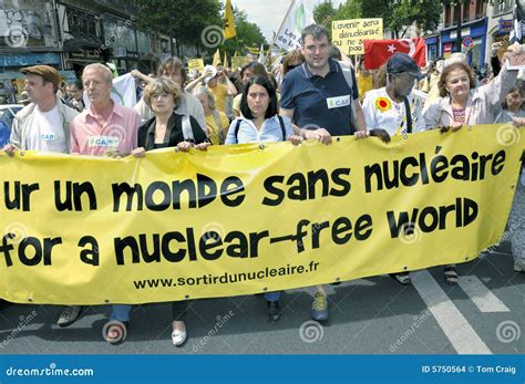 Paris France Anti Nuclear Power Demonstration Editorial Stock Image