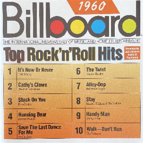 Billboard Top Rock N Roll Hits 1960 CD 1988