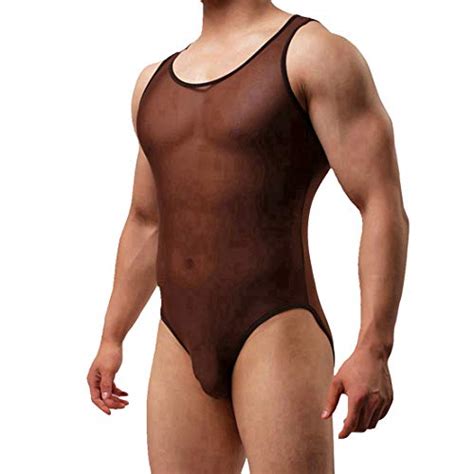 Buy Msemis Men S Mesh One Piece Jockstrap Bodysuit Leotard Bikini