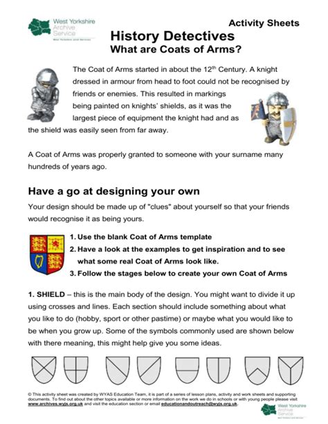 Design Your Own Coat Of Arms Activity