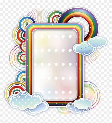 Borders And Frames Rainbow Cloud Clip Art - Vector Border - Free ...