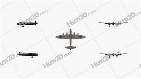 Avro Lancaster Blueprint Template - 3DModels.org