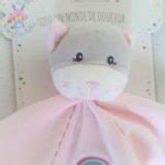 Doudou Plat Chat Rose Gris Arc En Ciel Attache T Tine Gipsy