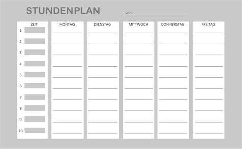 Stundenplan In Grau Stundenplan Stundenplan Schule Stundenplan