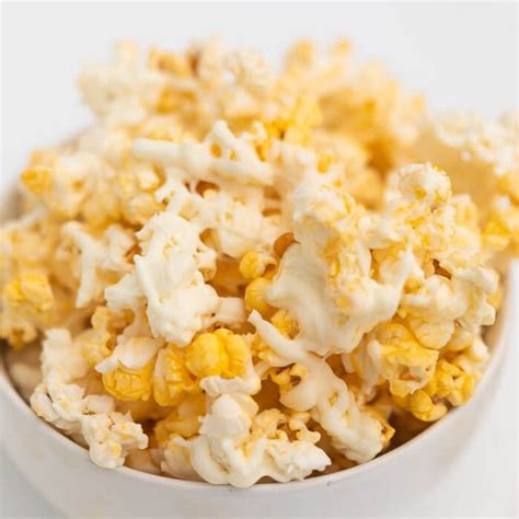 White Chocolate Popcorn Recipe 3 Ingredient White Chocolate Popcorn