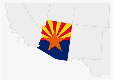 Premium Vector | Us state arizona map highlighted in arizona flag ...