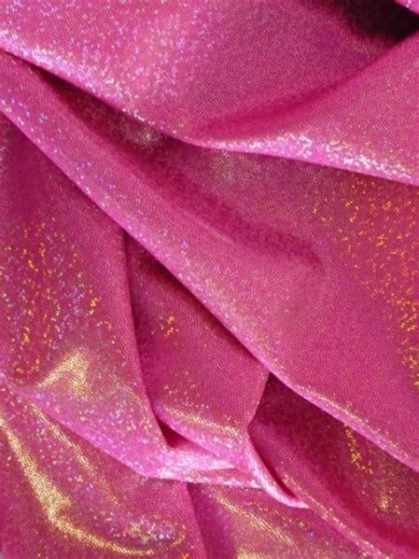 Flo Pink Hologram Foil Micro Lycra Stretch Fabric