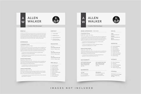 Premium Vector Vector Resume Designs Template