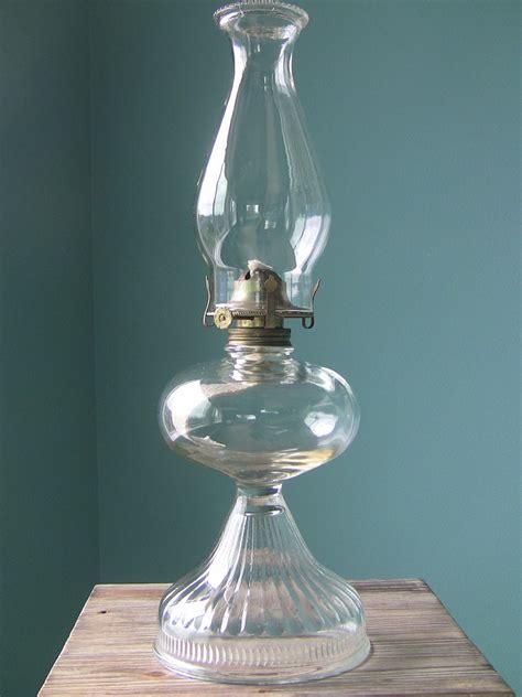 Large Vintage Oil Lamp Hurricane Lamp Antique Glass Lamp