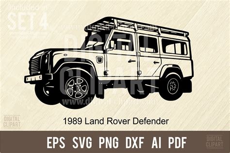 Land Rover Defender 1989 Car Svg Photoshop Graphics Creative Market