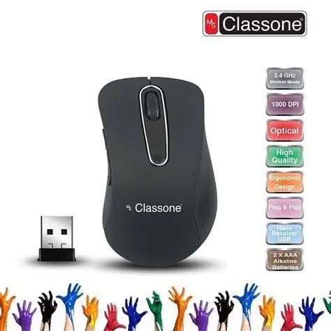 Classone C Ghz Kablosuz Mouse Usb Siyah Incehesap