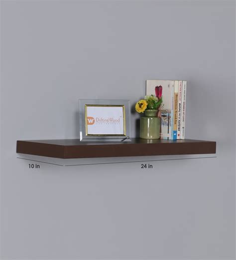 Buy Engineered Wood Floating Wall Shelf In Wenge Colour By DriftingWood