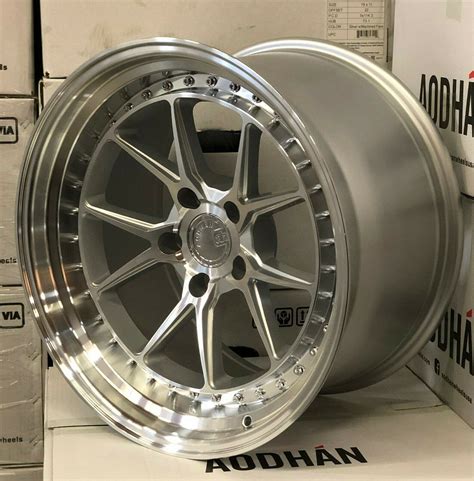 18x9 5 Aodhan DS08 Wheels Silver Machined Face 5x120 35 Rims 18 Inch