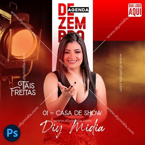 Eventos Social Media Tais Freitas Banner Editável Psd Premium