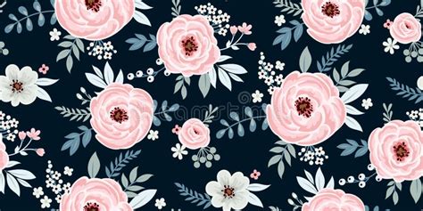 Seamless Cute Spring Floral Wallpaper Stock Vector - Illustration of delicate, pretty: 192606642