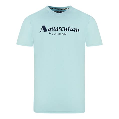 Aquascutum London Brand Logo Camiseta Azul Cielo