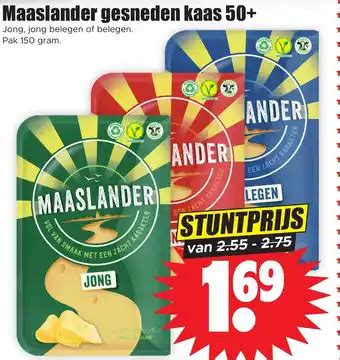 Maaslander Gesneden Kaas 50 Pak 150 Gram Aanbieding Bij Dirk