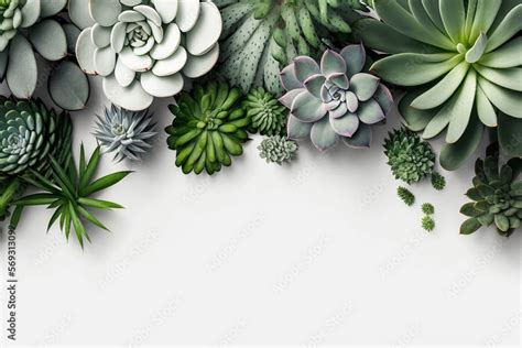 minimalist modern wallpaper with succulent plants on a white surface ...