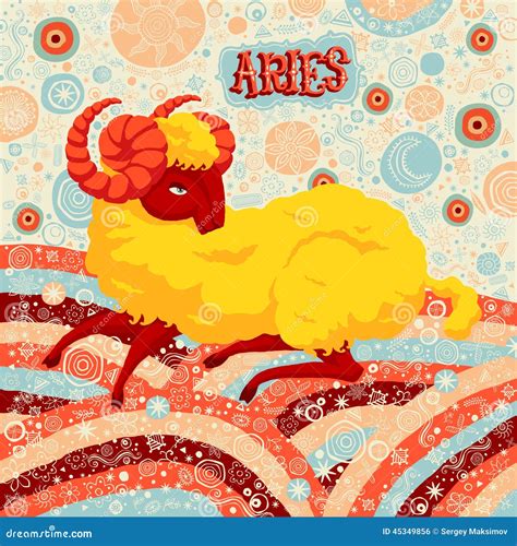 Astrological Zodiac Sign Aries Part Of A Set Of Horoscope Signs Stock