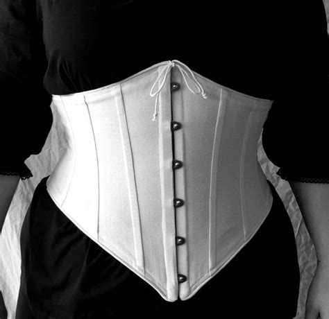 Plus Size Underbust Waist Cinch Corset Victorian C 1900 Cotton Coutil