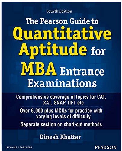 Pearson Guide To Quantitative Aptitude For Mba Entrance Examinations By