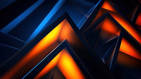 Triangular Wallpaper 4K, Pattern, 3D background, AI art