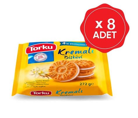 Torku Sade Kremalı Bisküvi 304 Gr x 8 Adet Yerli Tüket