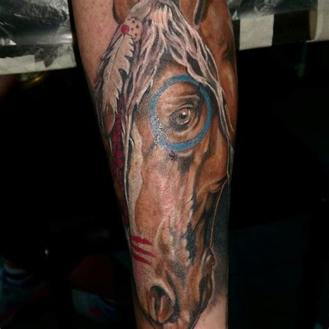 Horse tattoo by @glennphippsy #nativeamerican #nativeamericantattoo # ...